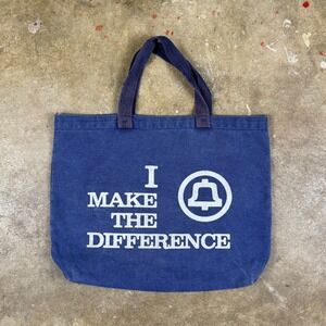 Vtg Blue Canvas Tote Bag I‎ Make The Difference Bellsouth Saul Bass Logo